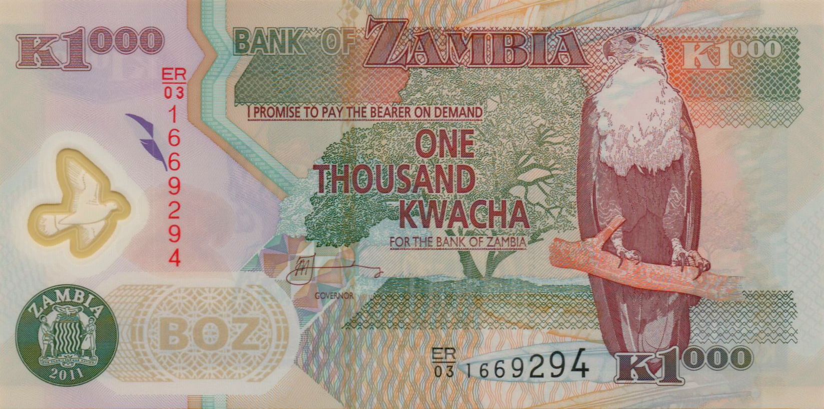 Zambia 1000 2011 UNC P-44/h